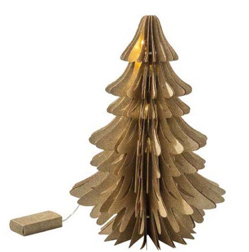 Geschenken Fantastique Glitter kerstboom goud met leds